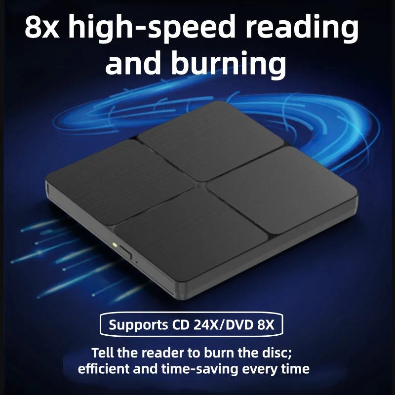 Grabadora de CD/DVD Externa USB 3.0, Unidad Óptica Portátil Ultra Delgada, Lector y Grabador para Laptop, PC de Escritorio, Plug and Play
