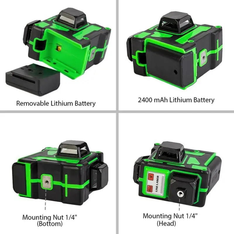 ATV3d 12 Line Outdoor Long Range Floor Leveling 360 Rotary Construction Laser Level Kit Set