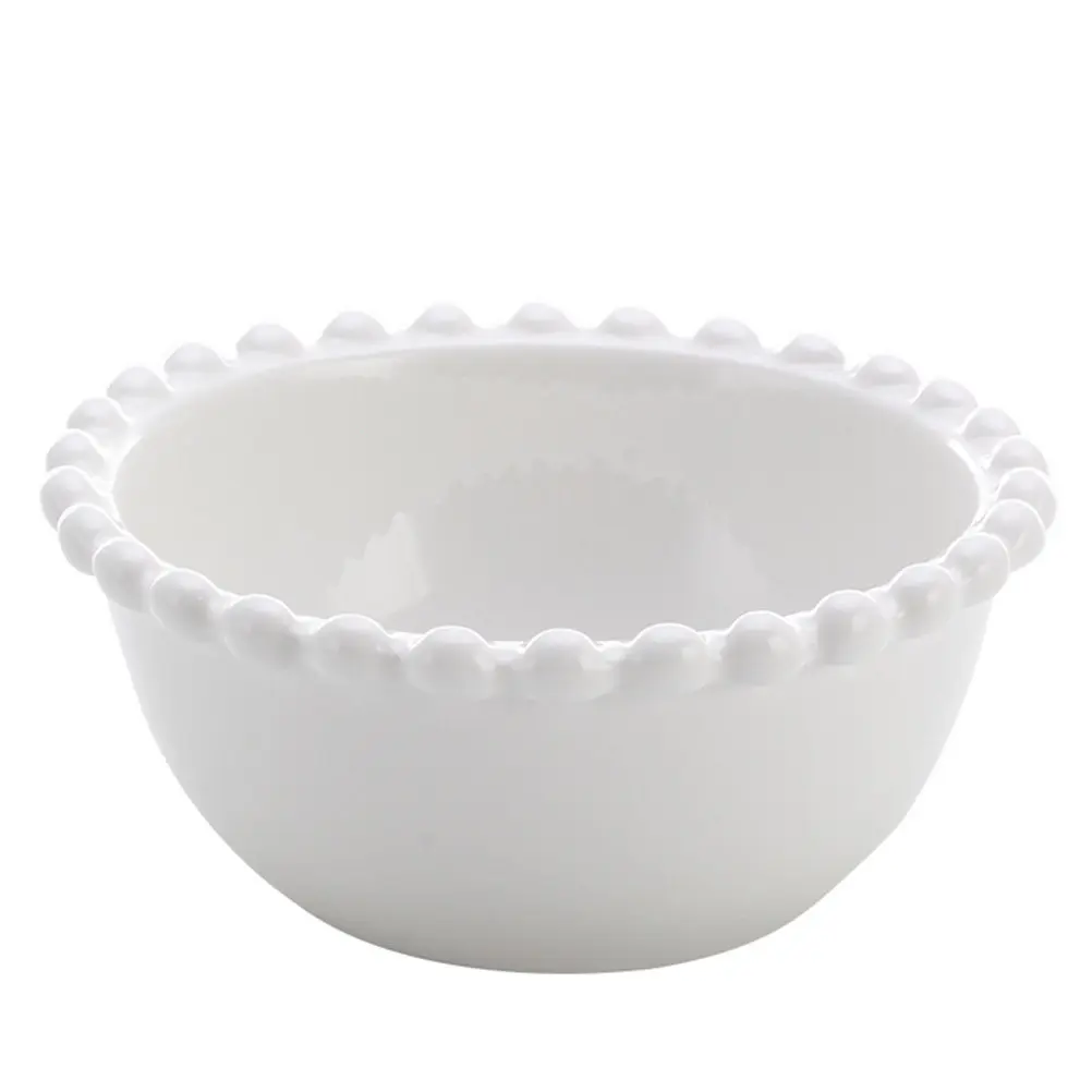 

Pearl Ceramic Bowl Three-Dimensional Smooth Texture Food Serving Bowl for Salad Dessert Fruit Snacks Kitchen Tableware