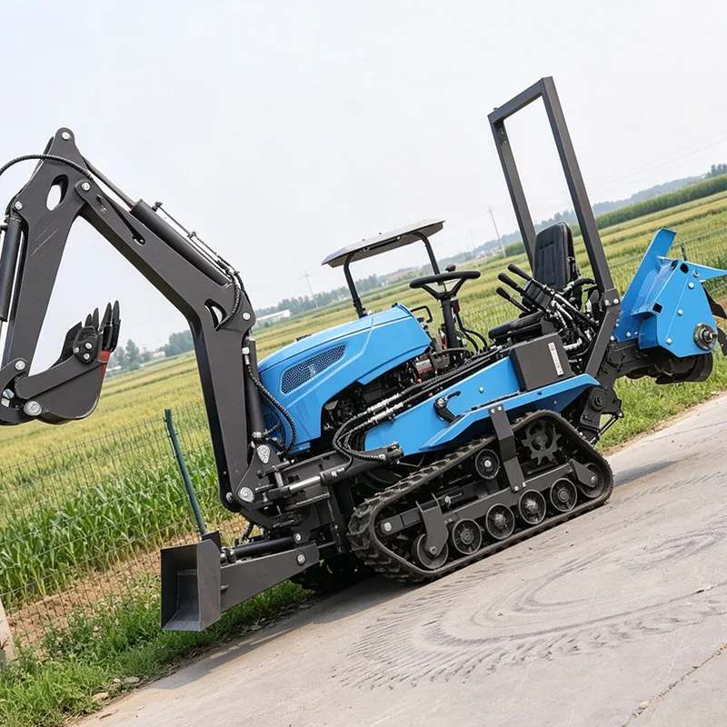 Customized Rotary Tiller, Micro Tiller and Crawler Tractor Assembly for Professional Ride-On Plowing Machine