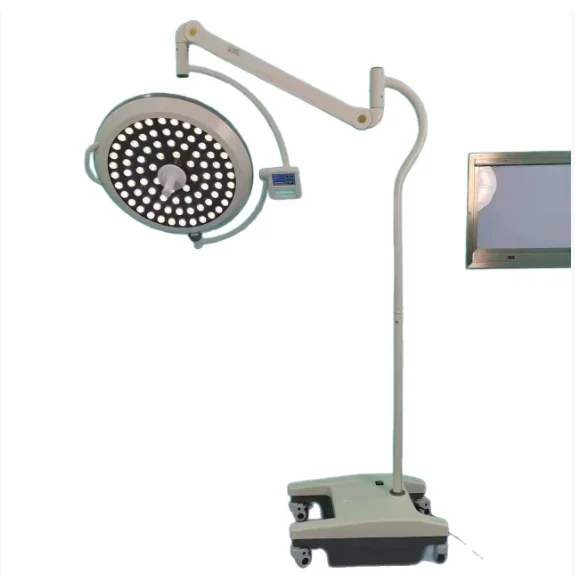LED Shadowless Lamp, High CRI 90 Mobile Surgical Light, Adjustable 160-280mm Spot, Floor Stand Operating Theatre Light