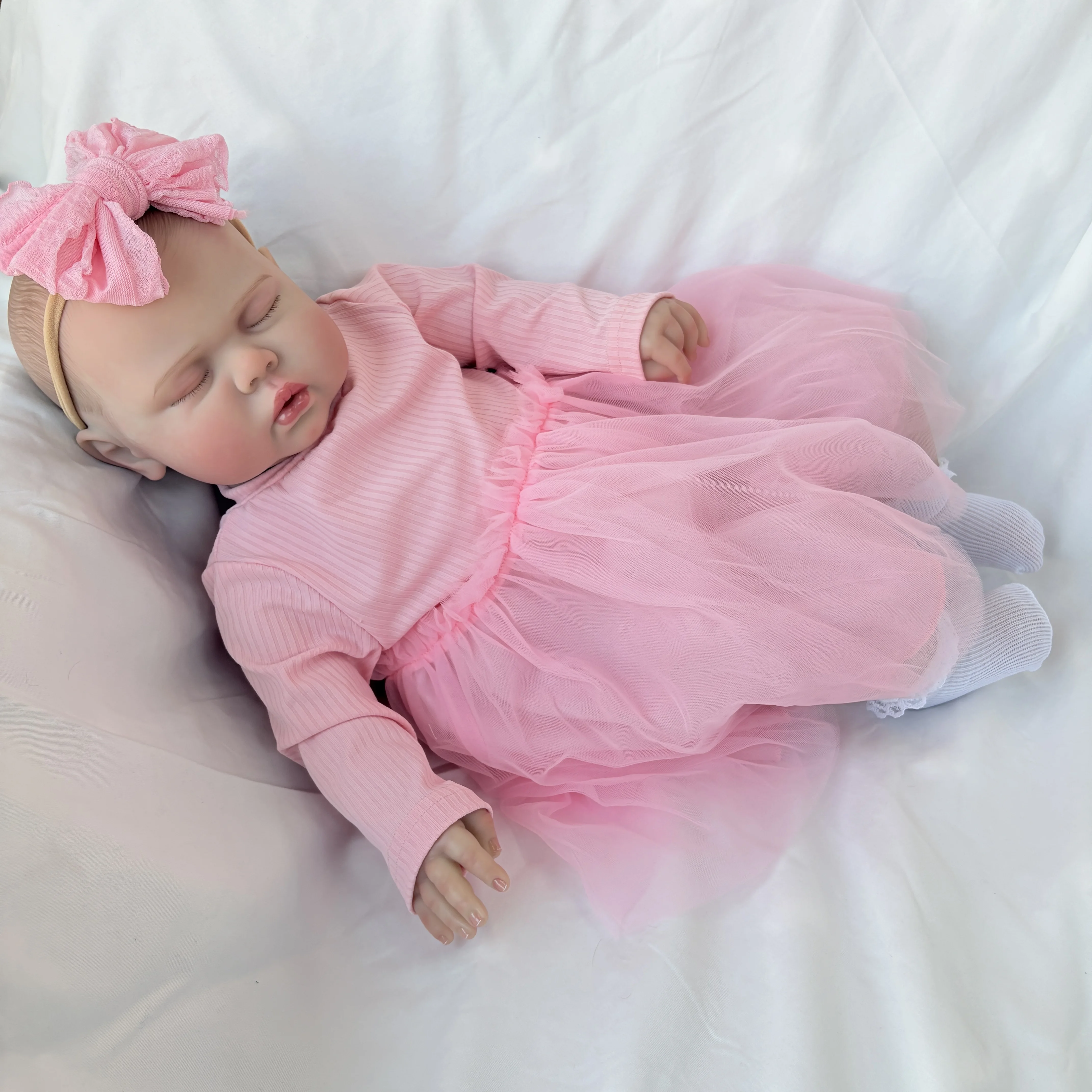 

Кукла-реборн NPK 24 дюйма, реалистичная, как живая, спящая, с 3D-расписанным телом и видимыми венами, Boneca Bebe Reborn