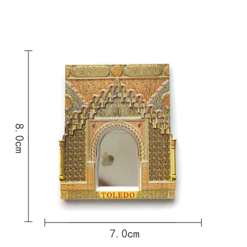 Spanish Toledo Moorish Arch 3D Resin Fridge Magnet Souvenir Home Decor Room Decoration Imanes De España