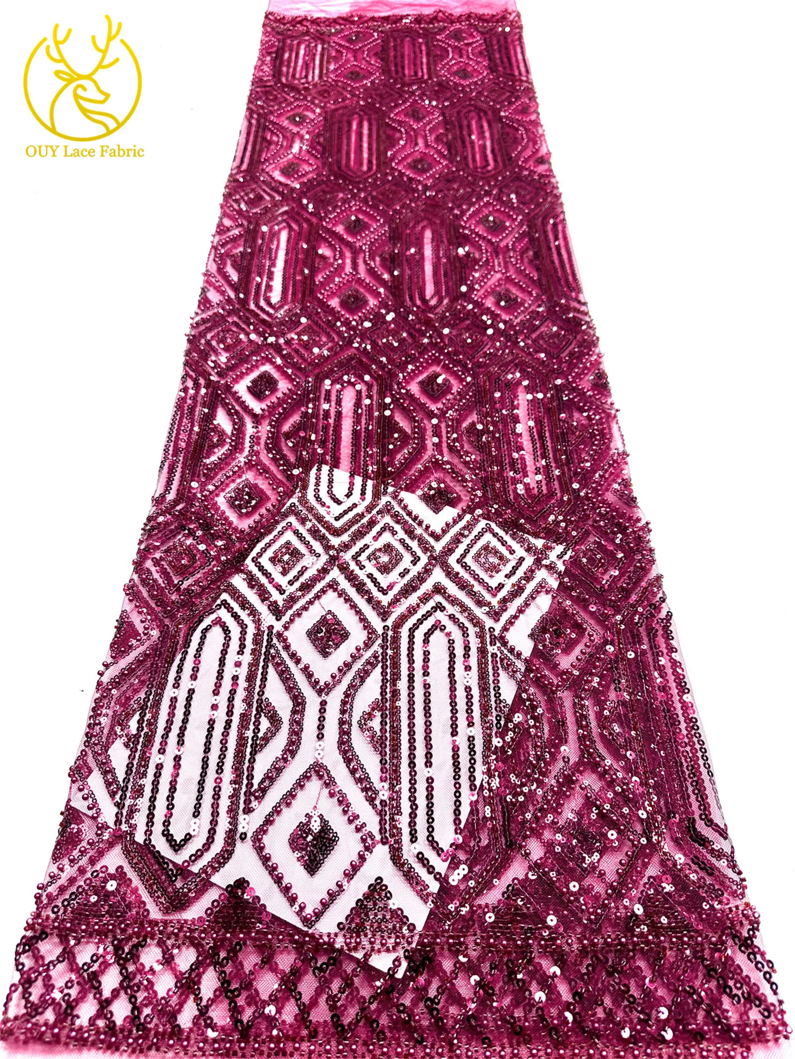 Gold Luxuriöser Afrikanischer Perlen-Spitzenstoff 2026 Hochwertiger Französischer Nigerianischer Mesh-Pailletten-Spitzenstoff für Party-Abendkleider Nähen – Detail 25