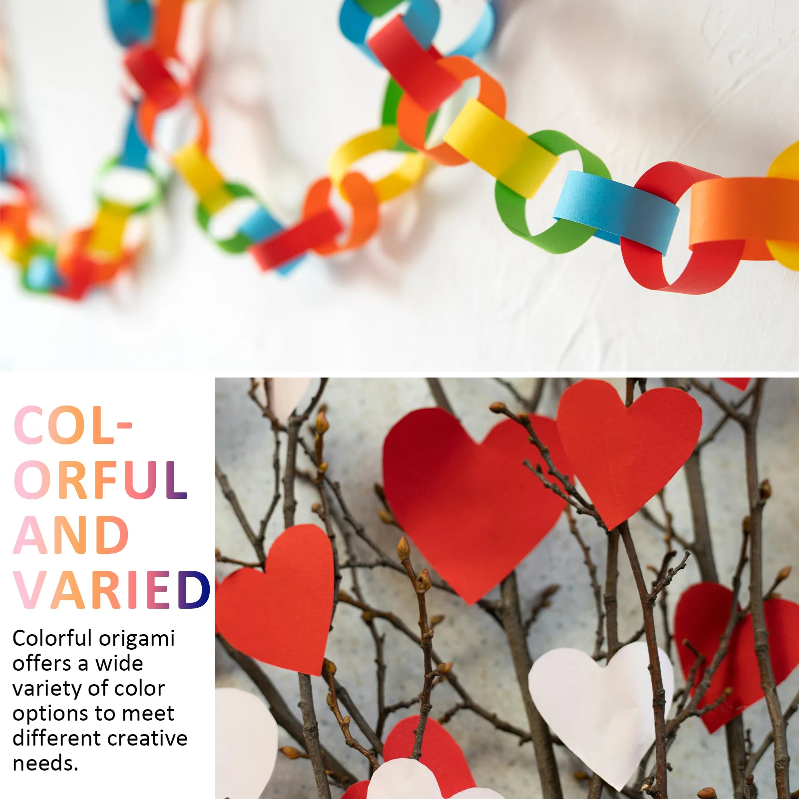 200 قطعة ورق اوريغامي مختلط الألوان أوراق حرفية مربعة أوراق ملونة بطاقات ثقيلة لمشاريع القصاصات ذاتية الصنع الإبداعية