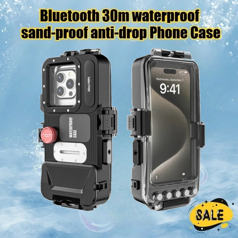 

Bluetooth 30m Waterproof Phone Case for IPhone 16 15 14 13 12 Pro Max 11 XR XS Max 8 7 for Samsung Galaxy S24/23/22Ultra Note 20