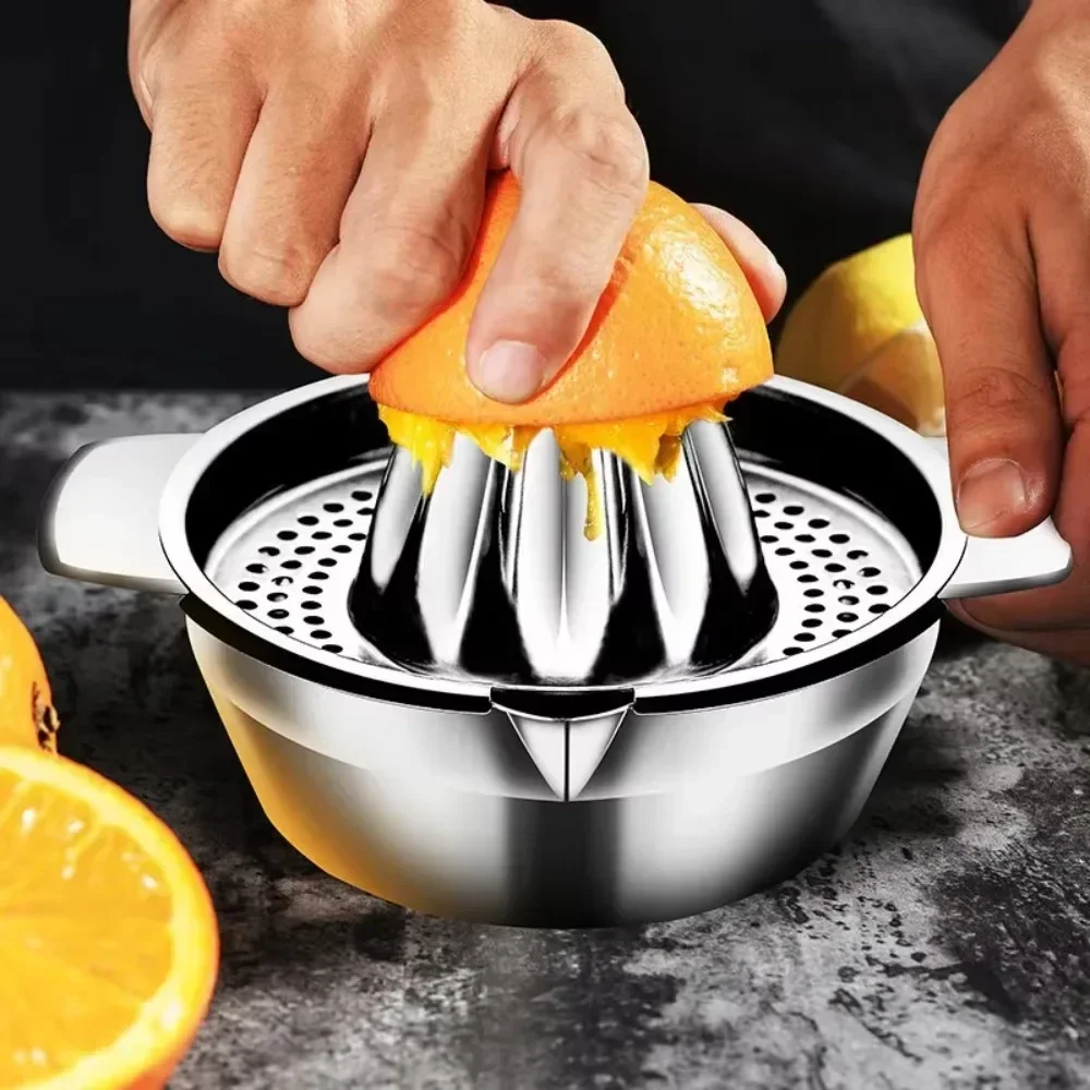 2024Portable Lemon Orange Manual Fruit Juicer 304 Stainless Steel Kitchen Accessories Tools Citrus Raw Hand Pressed Juice Maker