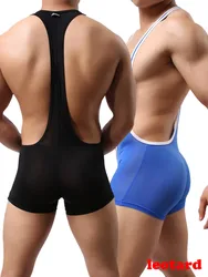 Men U Convex Pouch Jumpsuit Wrestling Suit Super Soft Nylon Swimsuit Youth Fashion Bodysuit Fitness Bottom Underwear Breathable