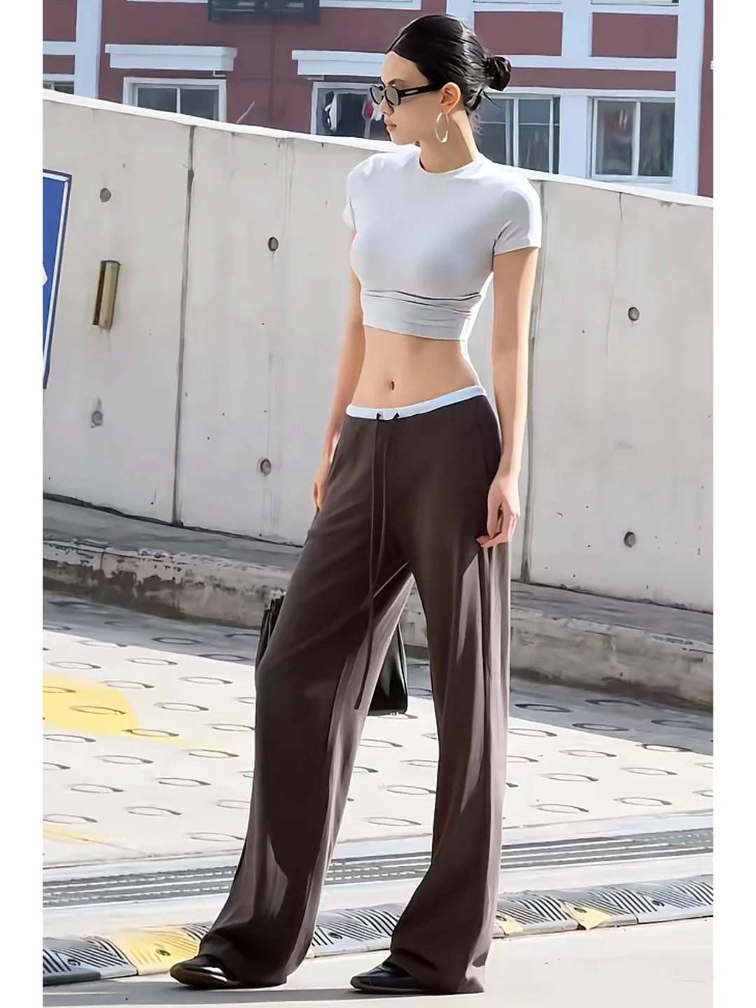 American Style Low Waist Drawstring Casual Pants Women Summer Lazy Straight Leg Sweatpants Spicy Girl Loose Fit Trousers