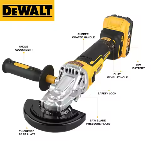 DEWALT DCG405FN 125mm Wireless Brushless Angle Grinder 9000RPM Lithium Battery Compatible Cutting Polishing Machine Tool