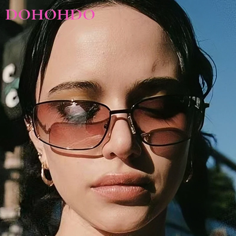 

Vintage Small Metal Frame Square Y2K Women Sunglasses Trendy Brand Hip Hop UV400 Driving Travel Sun Glasses Female Lentes Mujer