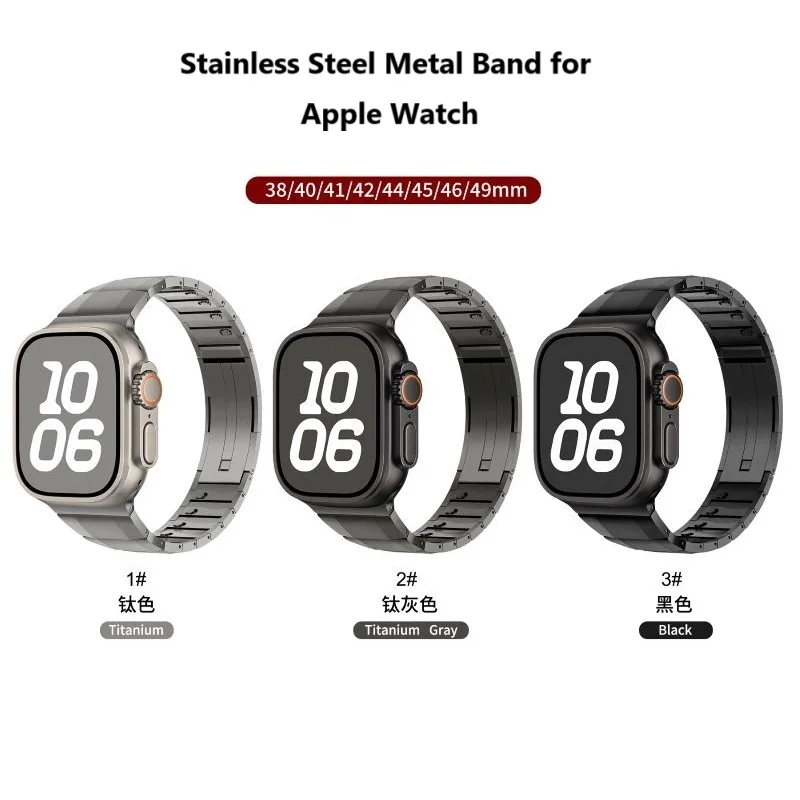 

Metal Band for Apple Watch Band 49 46 45 44 42 4138mm Stainless Steel Strap Bracelet Quick Release Wristband for iwatch Correa