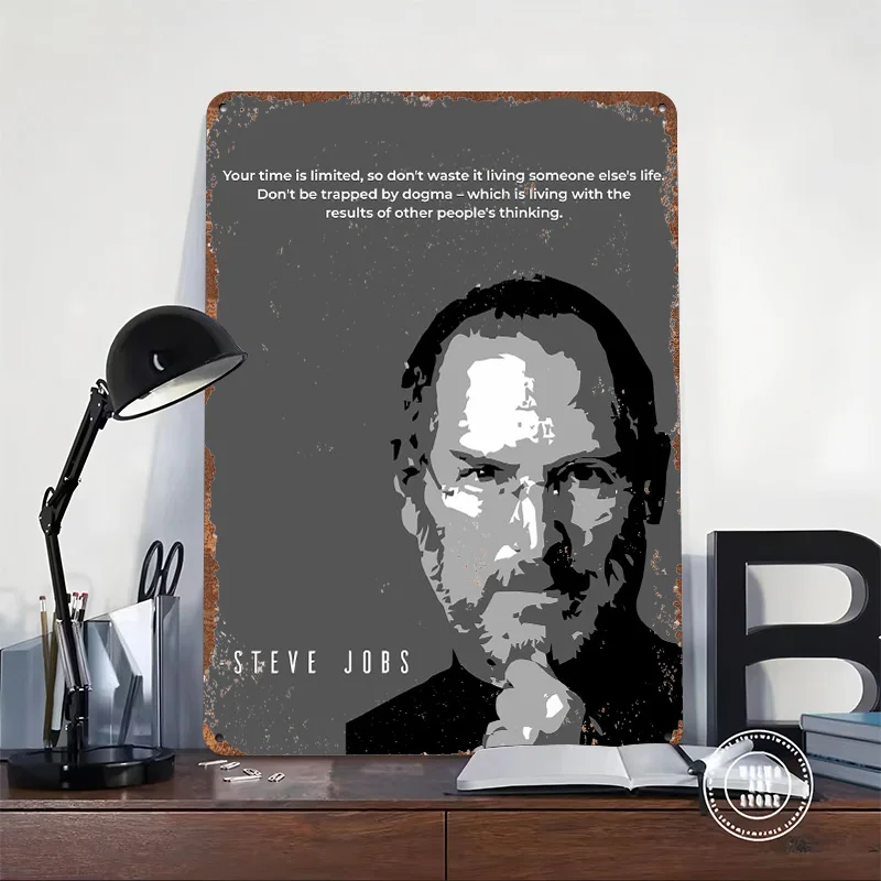 Steve Jobs Quote Poster Customized Vintage Metal Signs Wall Art Retro Tin Plaque for Modern Home Decoration Luxury Desk Decor