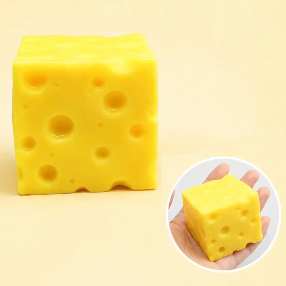 Crunchy Cheese Squeezed Cube 5/7cm Sound Effects Triangle Cheese Squishy Super Soft Hand Relax Crackling Cheese Pinch
