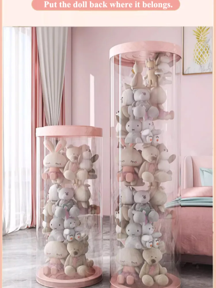 Doll Storage BucketTransparent largecapacity storage bucket multifunctional storage bucket plush toy storage bucket