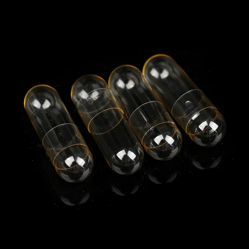 100PCS/Bag Standard Size 00#0#1# Empty Capsules Gelatin Clear Capsules Hollow Hard Gelatin Transparent Seperated Joined Capsules