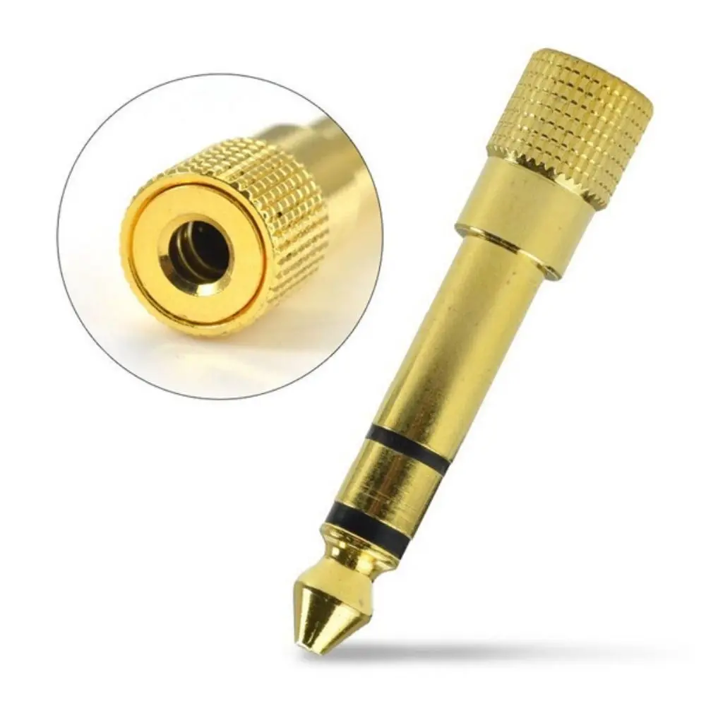 1/4 Inch Headphone Adapter 3.5mm To 6.35mm Small To Big Jack Audio Adaptor Gold Plated Two-channel Headphone Converter