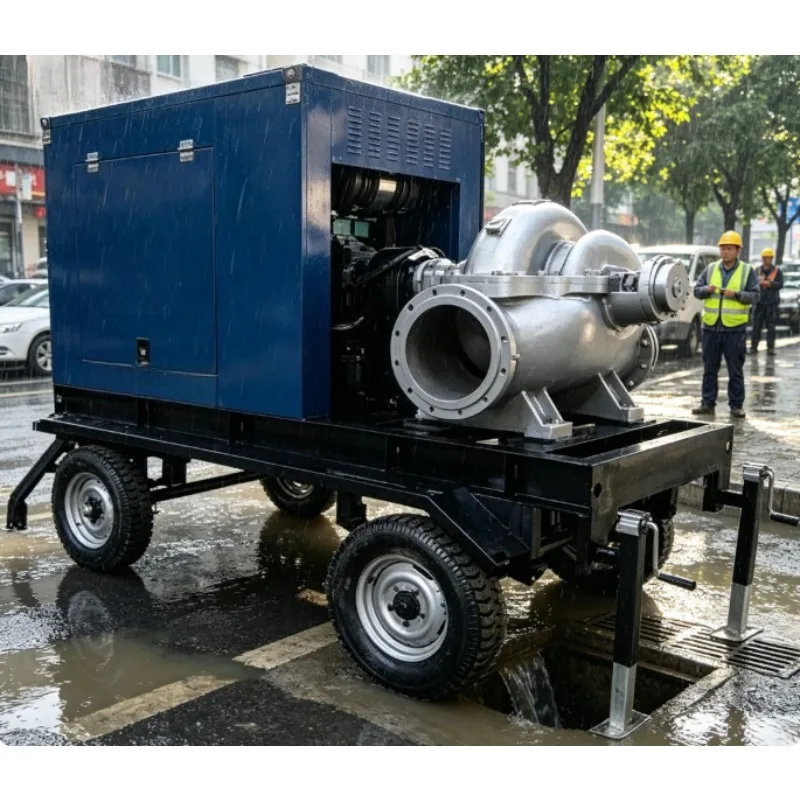 Large Displacement Flood Control Pump Truck Self Priming Suction Pump For Municipal Community Sudden Rain Flood Pumping