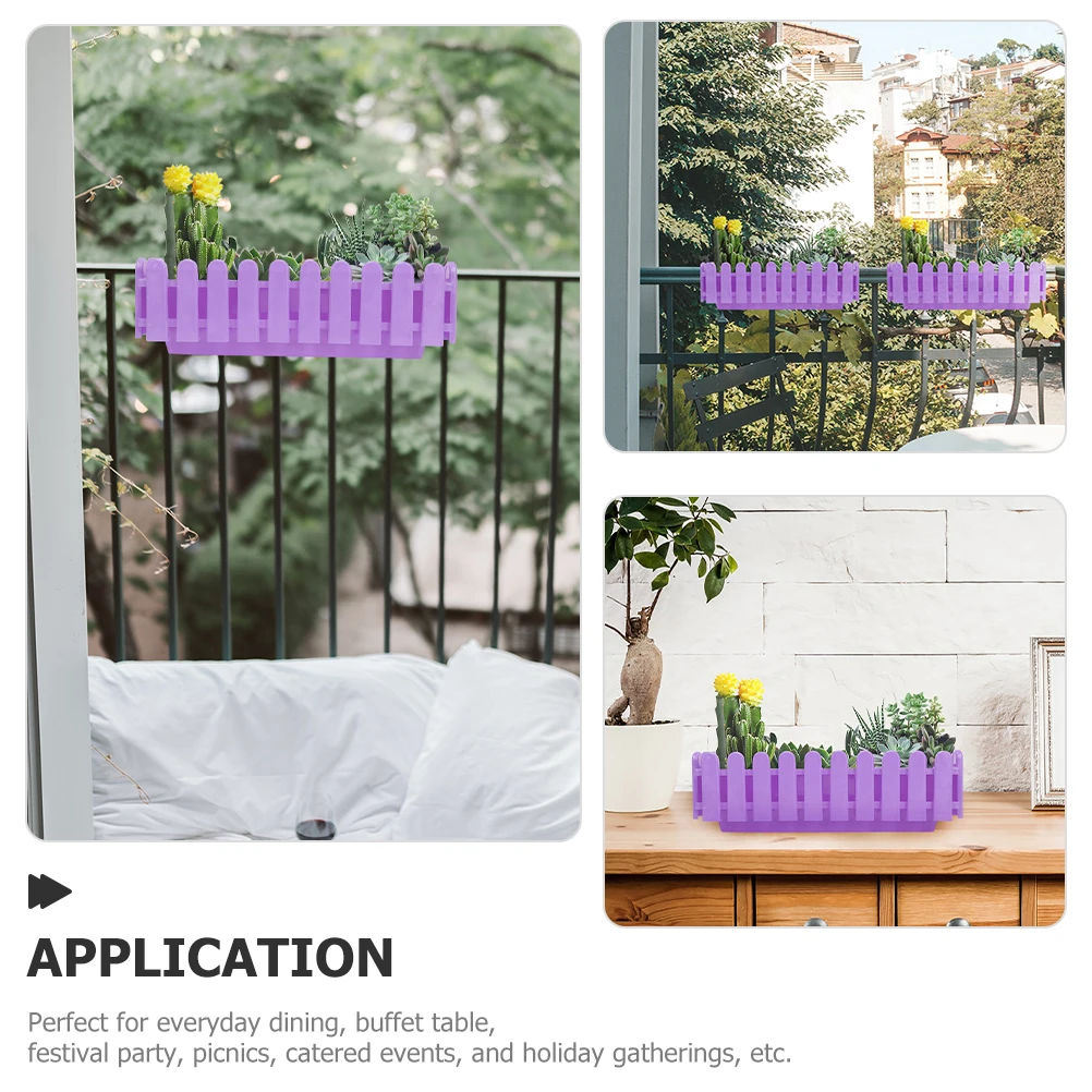 

2pcs Rectangular Planter Box Outdoor Plastic Planting Pot For Bonsai Vegetable Garden Patio Drainage Holes Flower Container