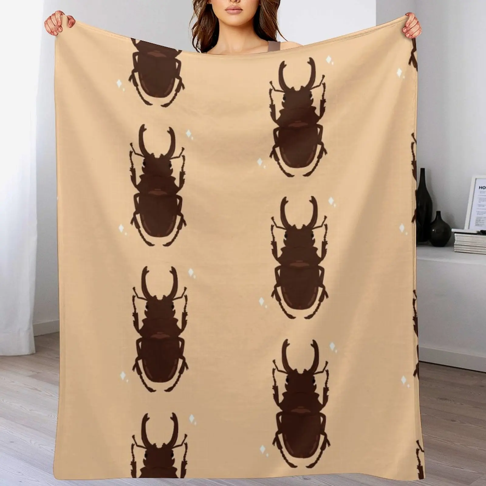 

Cute Stag Beetle Throw Blanket bed plaid Blankets For Bed Soft Plush Plaid Blankets