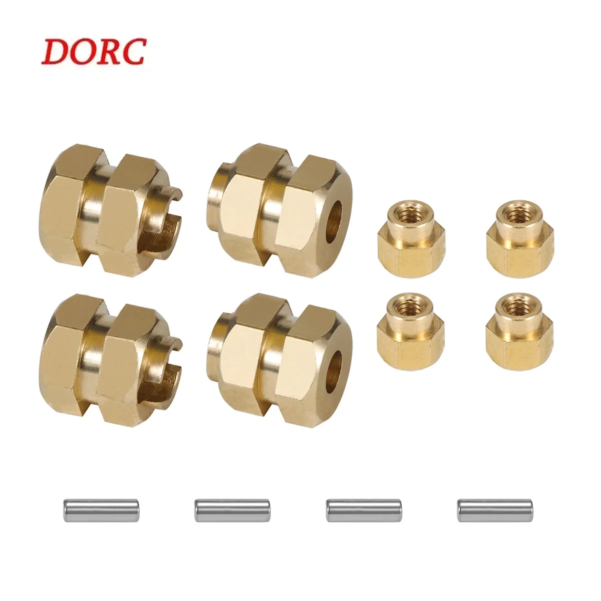 4Pcs 7MM Brass Wheel Hex Hub Extended Adapter for 1/18 RC Car Crawler TRX4M Bronco Defender Chassis Upgrade Parts