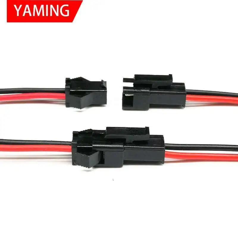 10 pares de 10cm de largo JST SM 2 pines enchufe macho a hembra conector de cable rápido adaptador Terminal 2 vías fácil ajuste para tira de led