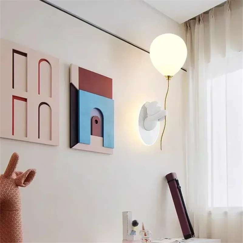 

Creative Wall Light Cartoon Balloon Light For Children's Room Study Bedside Macaron Wall Lamp Artistic Decor Indoor Lamp