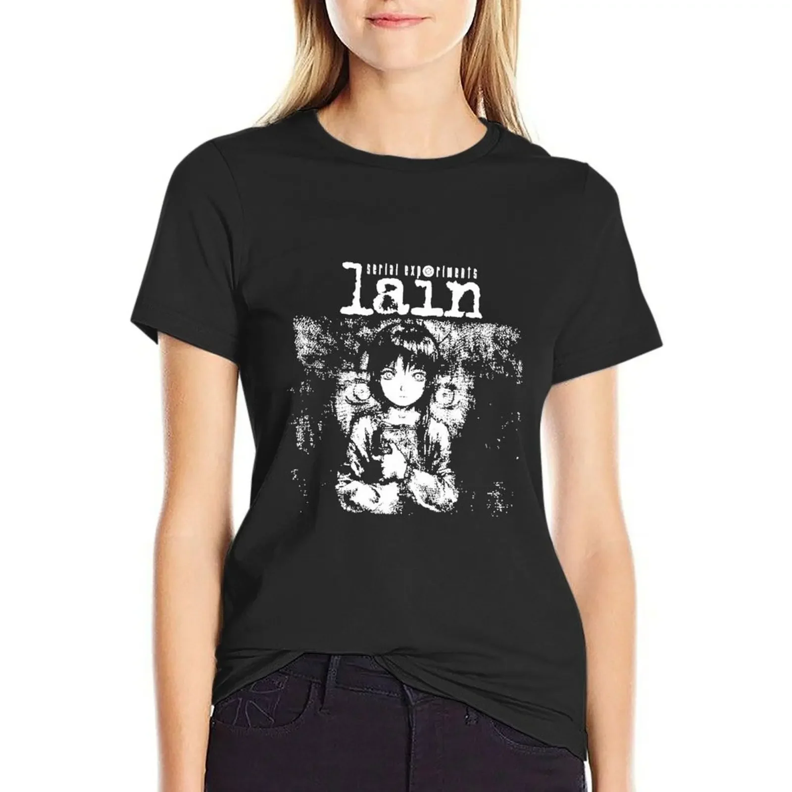 

Serial Experiments Lain T-Shirt customizeds Short sleeve tee blacks Women clothing