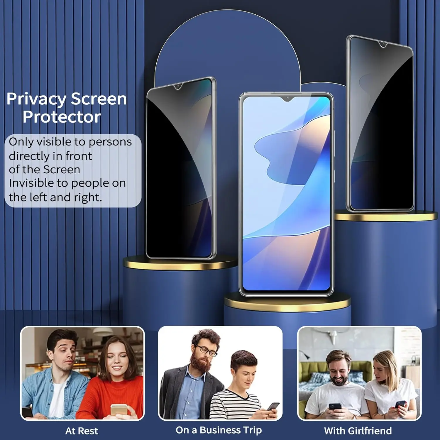 Anti Spy gehard glas voor OPPO A15 A15s beschermer privacyschermfilm
