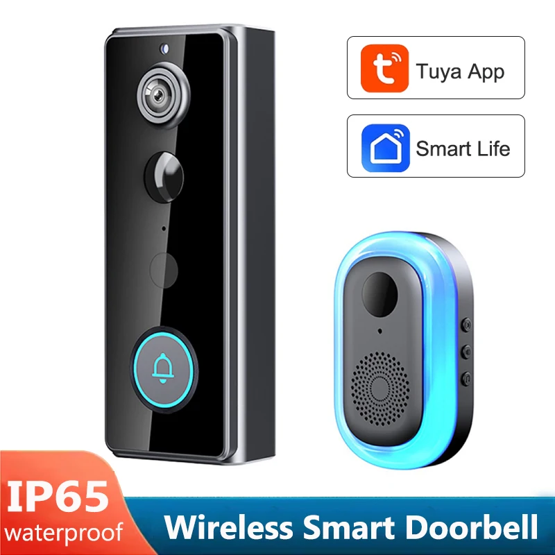 

Беспроводной Wi-Fi умный дверной звонок видеодомофон с камерой для домашней безопасности обнаружение движения ночного видения IP65 Tuya дверной звонок