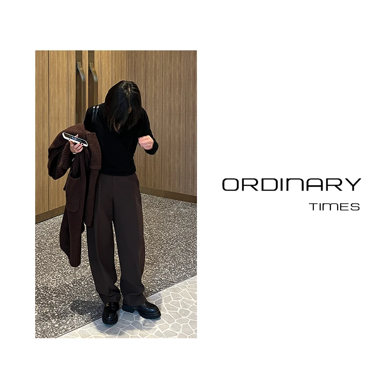 

Брюки-бананы OrdinaryTimes для женщин, осенне-зимние, повседневные, прямые, для работы и отдыха, с завышенной талией