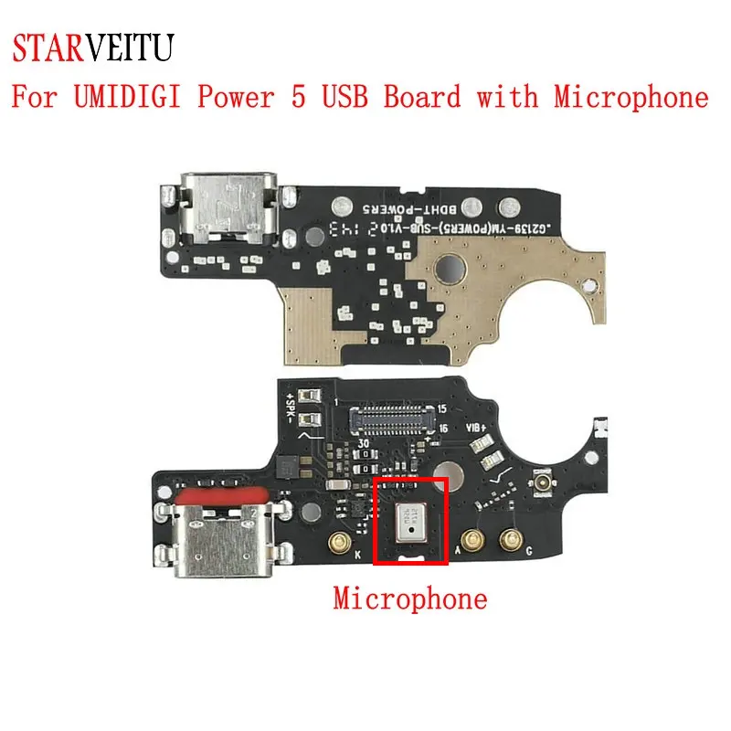 UMIDIGI باور 5 USB لوحة شحن موصل قفص الاتهام ميكروفون شاحن الهاتف المحمول الدوائر