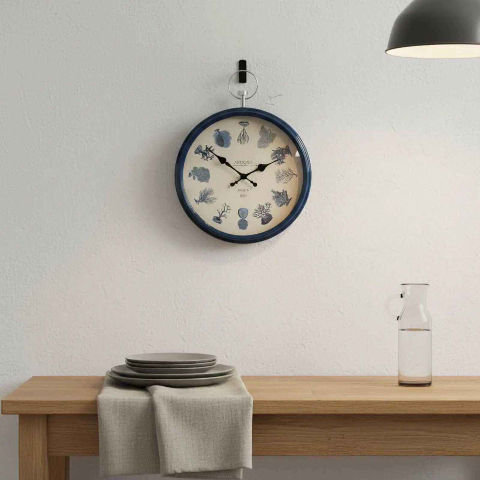 

French Country Timepiece Creative Design Round Decorative Clock Vintage Aesthetic Wall Clock Battery Operated Home Decor
