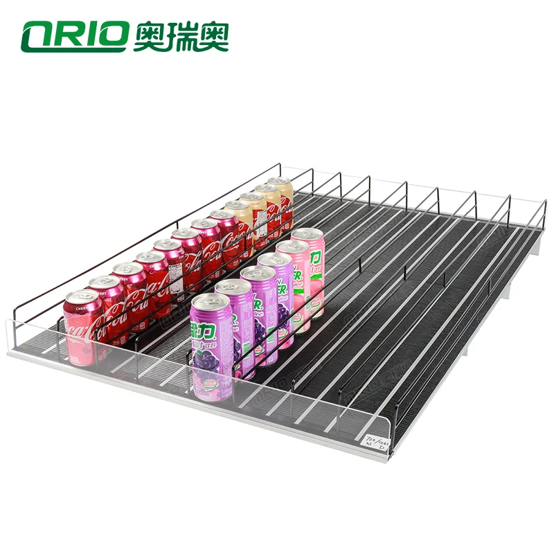 Auto-feed Gravity Beverage Display Shelf Freezer Drink Bottle Glides Stand Basket Supermarket Cooler Gravity Feed Roller Shelf