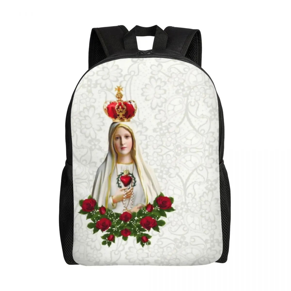 

Персонализированные рюкзаки с надписью «Our Lady Of Fatima» для женщин и мужчин, модная сумка для книг для школы, колледжа, Португалия, четки, католическая Дева Мария, сумки