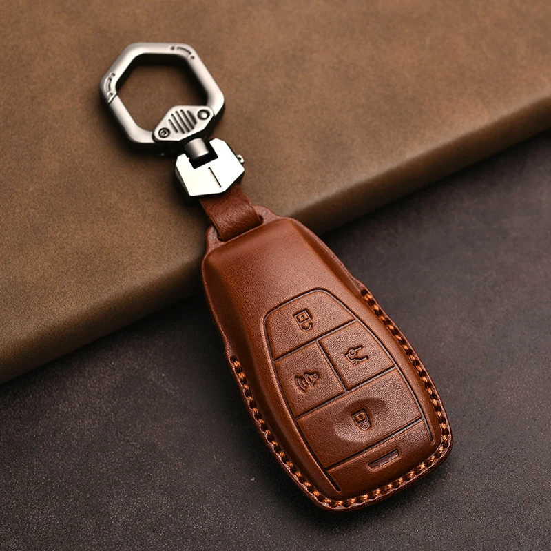 Genuine Leather Protector for Beijing Auto X7 BJ40  EU7 Cube EU5 U7 Key Case Cover Fob