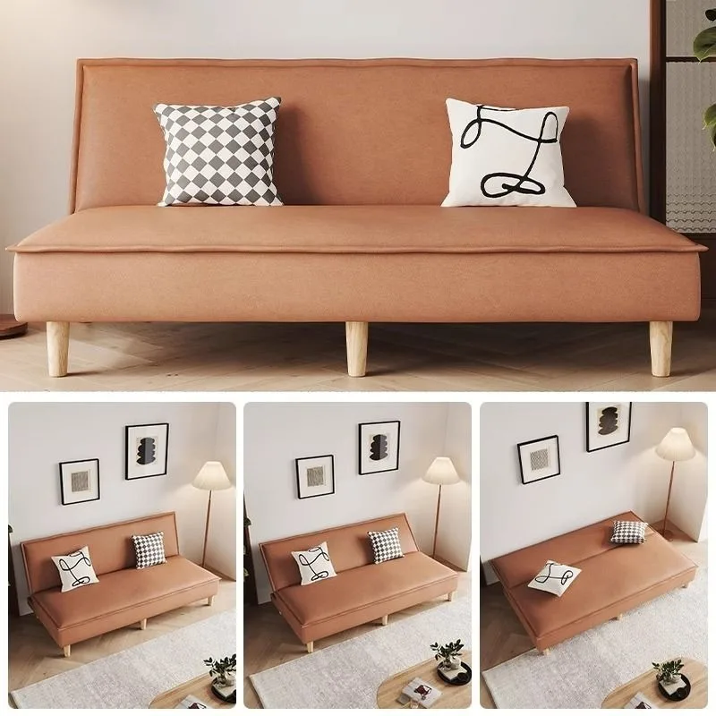 New cat claw leather foldable sofa bed integrated dual-purpose multi-functional small apartment rental apartment building sofa