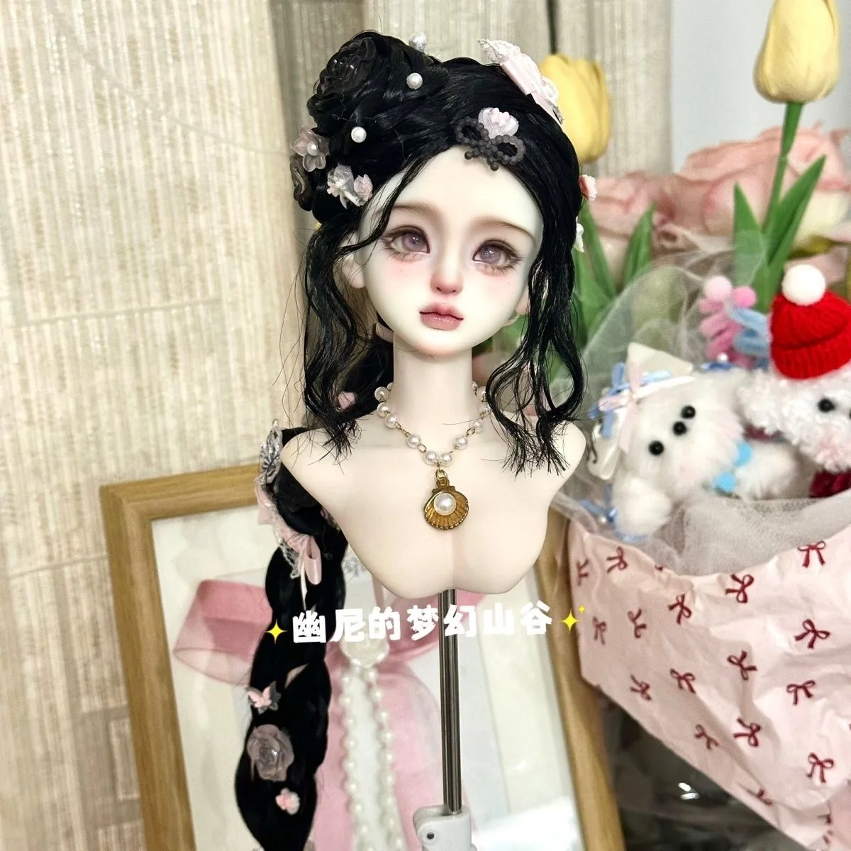 Wigs doll accessories, doll wig “side fried dough twists braid”, 1/3 1/4 1/6 BJD doll hair free shipping