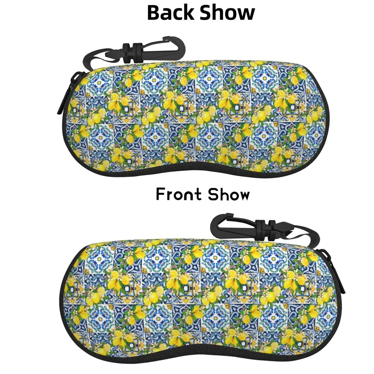 

Яркая средиземноморская сицилийская плитка с цитрусовыми лимонами, чехол для очков, коробка для солнцезащитных очков, женская и мужская мягкая сумка для очков, сумка