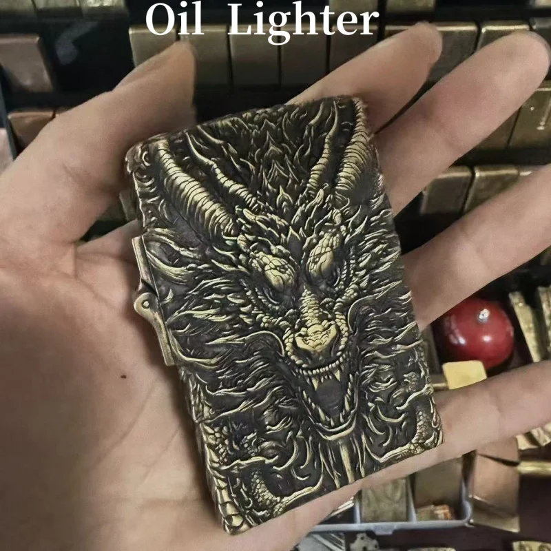 1:1 Limited Edition ZORRO Oversized Oil Lighter Brass   Personality Constantine Creative Heavy Armor Oversized Lighter Gift