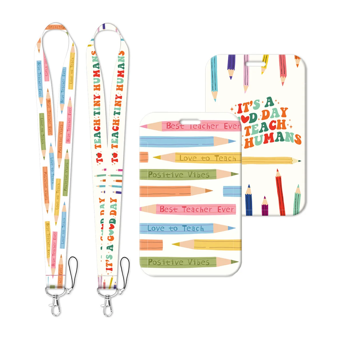Bunte Bleistiftzitate Lanyard Umhängeband Schlüsselanhänger Ausweishülle Abzeichen Halter Handy Hängen Seil Schlüsselanhänger Zubehör Geschenke