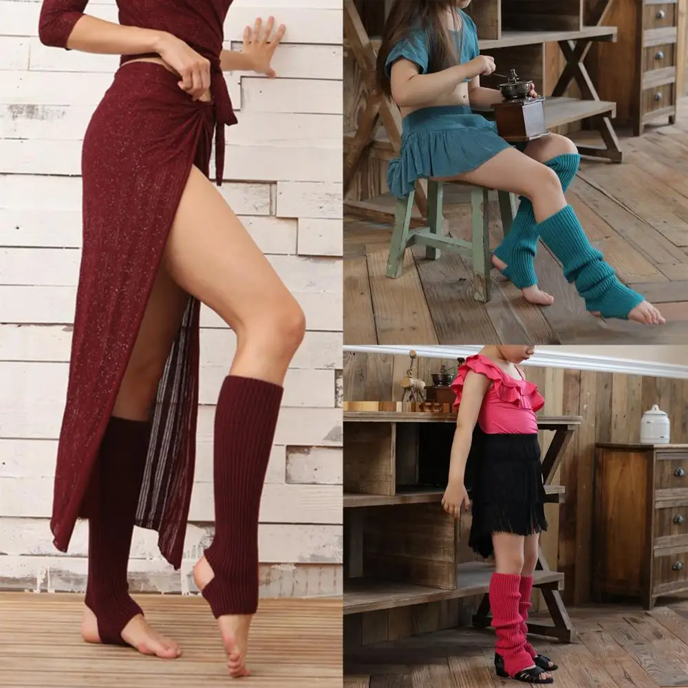 Women Socks Warm Leg Warmers Knitted Knee High Stirrup Ballet/Belly/Modern Dance