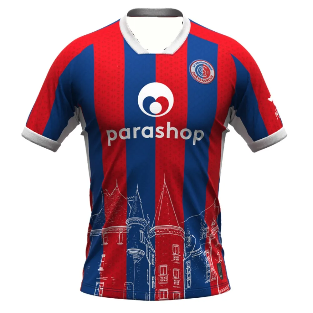 LB Châteauroux 25-26 Home and Away Footbool جيرسي تي شيرت ثلاثية الأبعاد مطبوعة مريحة تي شيرت نفس الكبار والأطفال #1