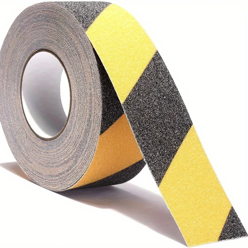 Anti Slip Safety Grip Tape Non Skid Tread Safety Tape With High Traction Grit Yellow & Black Marking Self-Adhesive Tape Hazard