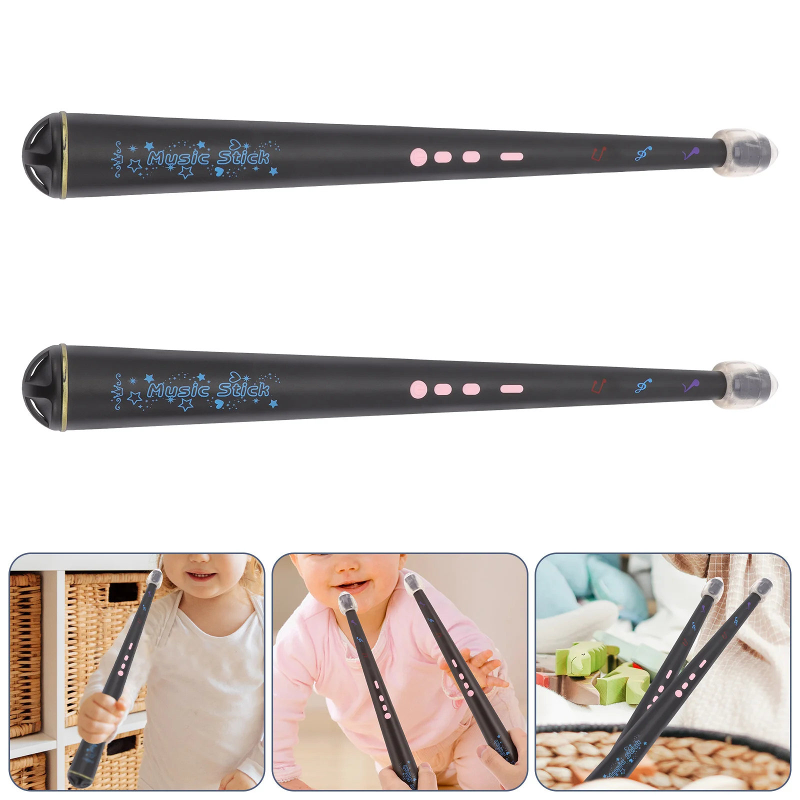 

1Pair Electronic Drumsticks Safe Comfortable Practice Instrument Creative Luminous Kids Music Stick Electronic Drumstick