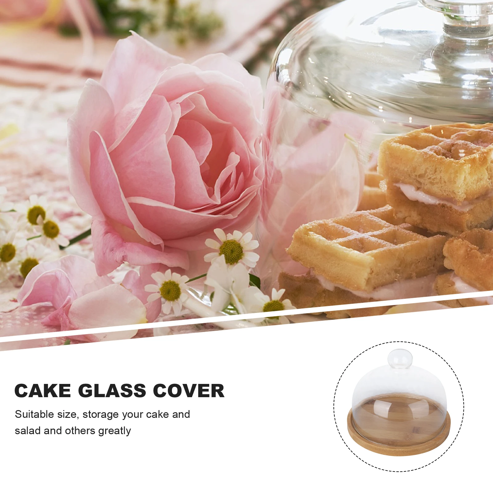 

Glass Dome Cake Cover Portable Storage Thickened Glass Cake Carrier Cupcake Display Food Preservation Box