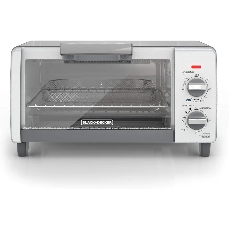 Crisp N Bake Air Fry 4-Slice Toaster Oven, Gray, Bake, Broil, Toast  TO1785SG