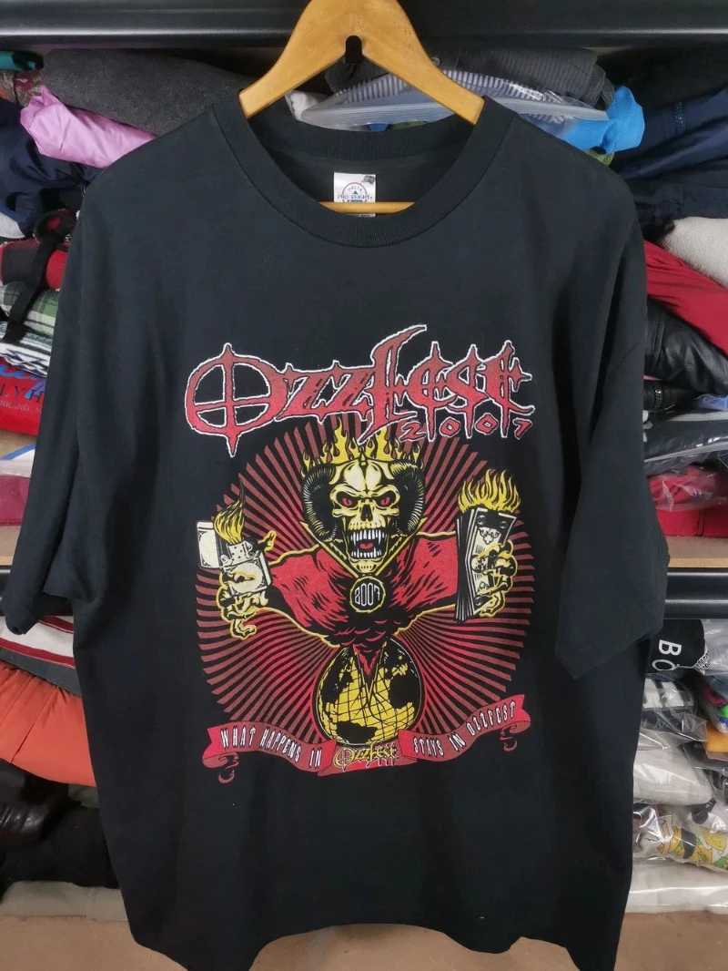 

Ozzfest Ozzy Ousbourne Band Черная рубашка унисекс с коротким рукавом Повседневная удобная мужская и женская футболка с коротким рукавом с принтом