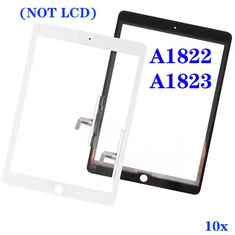 10Pcs For iPad 5 A1822 A1823 2017 A1474 Air 1 A1475 A147 Touch Screen Digitizer Panel Assembly Display With Adhesive Replacement