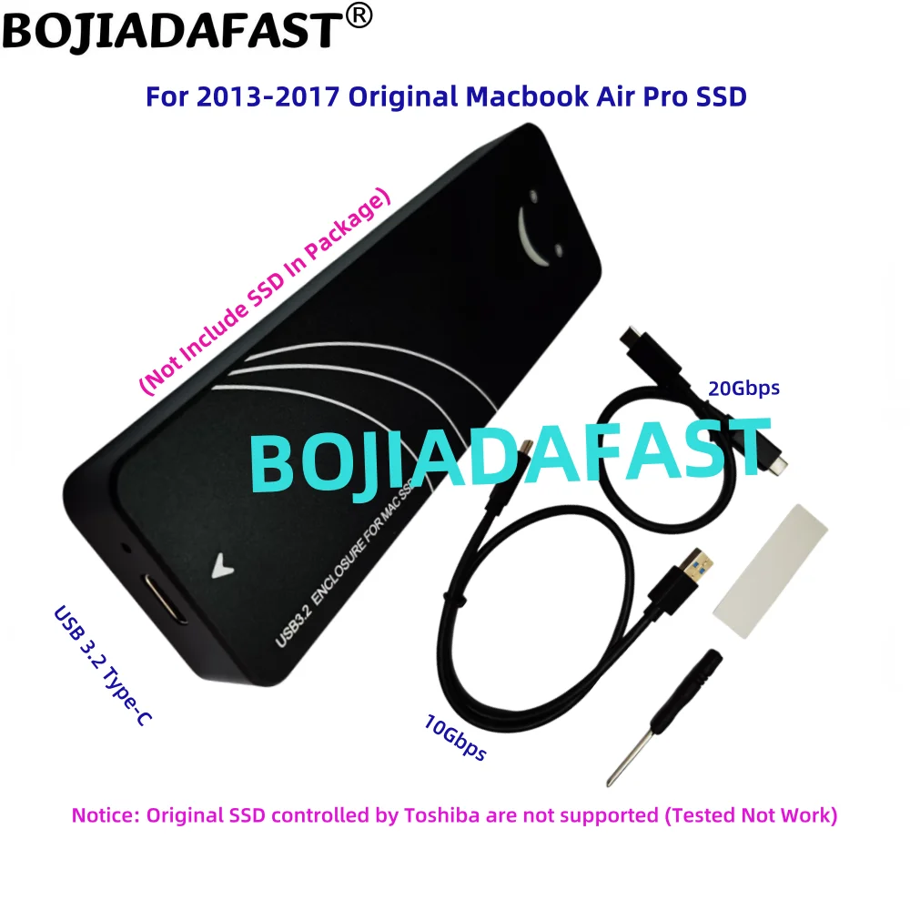 

20 Гбит/с USB 3.2 Type-C до 12 + 16-контактный оригинальный корпус M.2 NGFF M2 NVME SSD + кабели для передачи данных для MacBook Air Pro 2013-2017 гг.